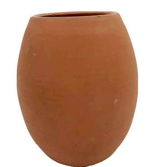 Terracotta Pottery Planter Handmade Etched Pink Pansies Pot Vase Artisans Signed - Picture 4 of 12